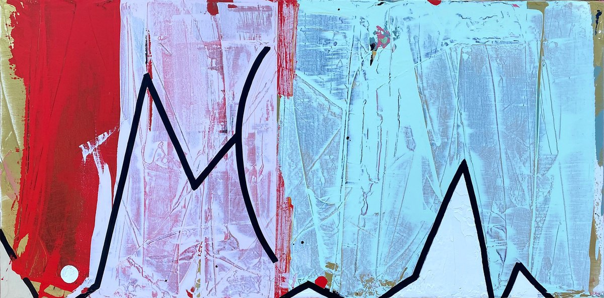 Abstract Acrylic Painting By Jason Forcier, 60 X 30, Queen