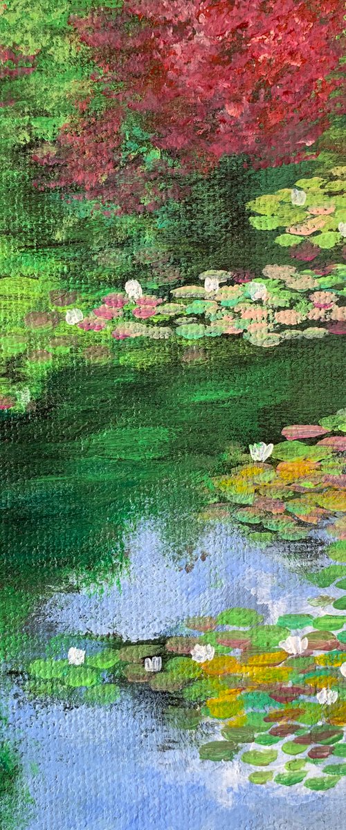 Monets Garden - III ! Miniature painting by Amita Dand