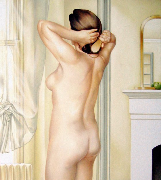 Woman Combing Her Hair, Study