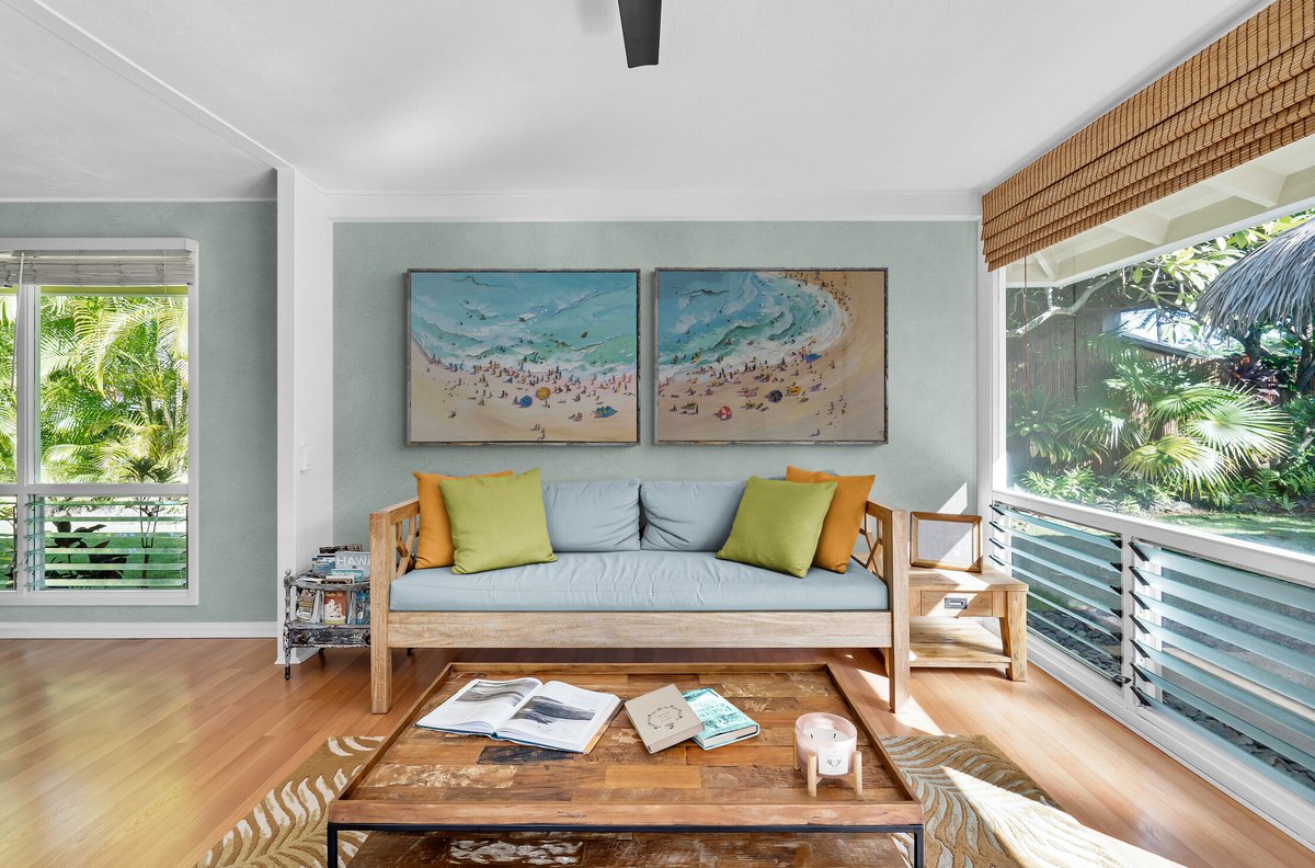 Impressionistic Landscape Acrylic Painting By Maria Kireev, 47 X 35", Sunny Beach Diptych, Original Artwork