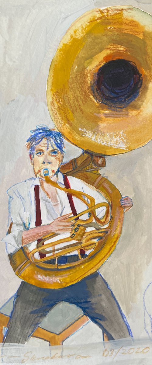 Trumpet  in an empty apartment by Anastasia Mazur-Skrobova