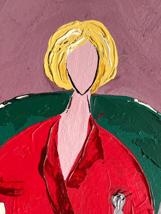 Woman Cat Original Painting