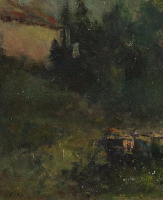 Landscape Summer Time Original oil Painting, Impressionism, Signed, One of a Kind