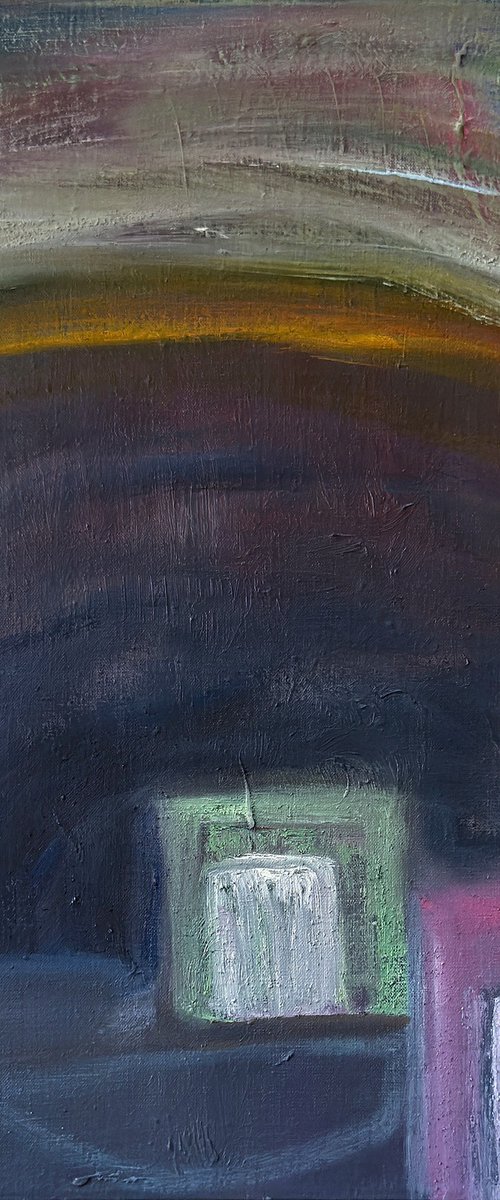 Two Houses at Dusk, 2024 by Laura Taylor