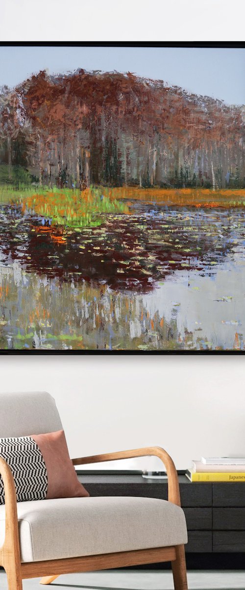Reflection 30x30 inch 76x76 cm by Bo Kravchenko by Bo Kravchenko