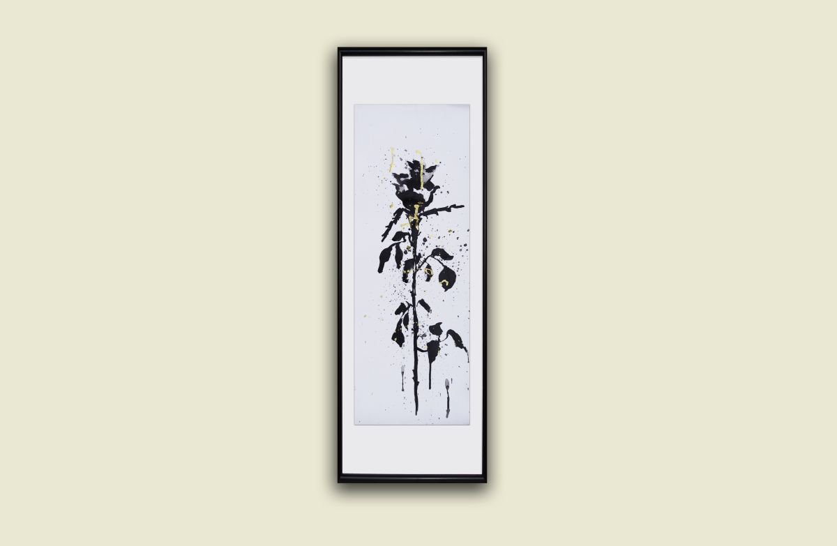 Black roses.#1 (GIFT IDEA, FLOWER, DECORATIVE ART, INK DRAWING) by Mag Verkhovets
