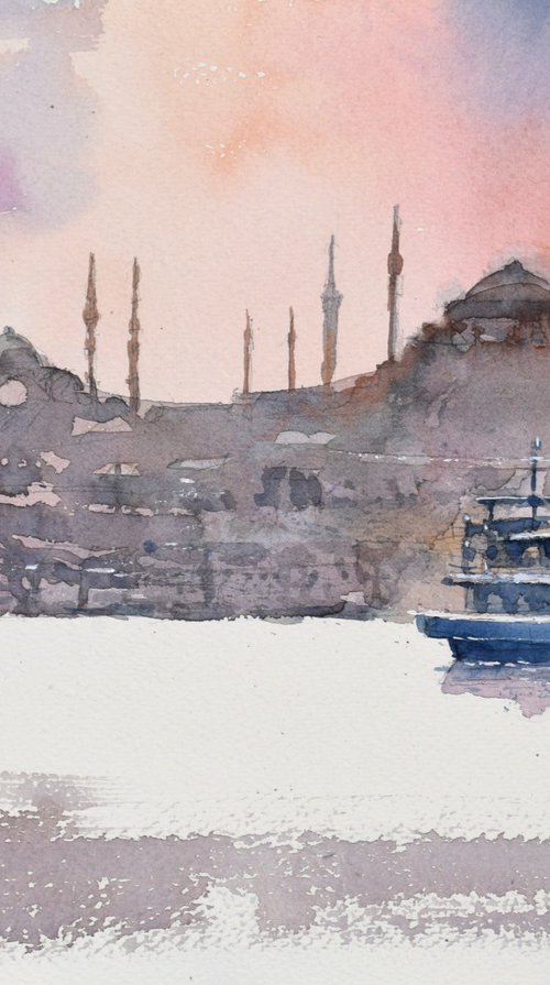 Istanbul  (Bosphorus strait) 2 by Goran Žigolić Watercolors