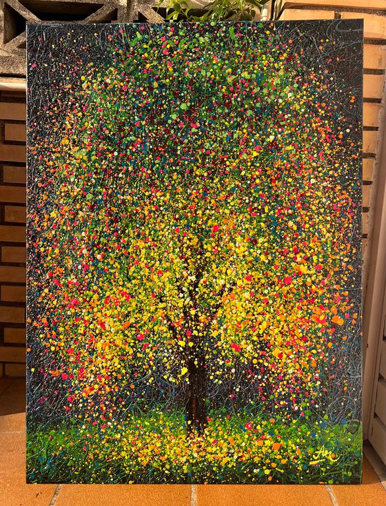 Golden Mosaic - Ready to Hang