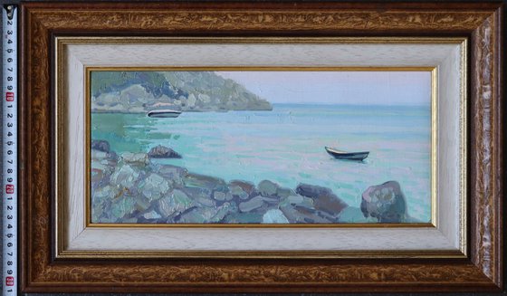 Boats at sunset. Turunc