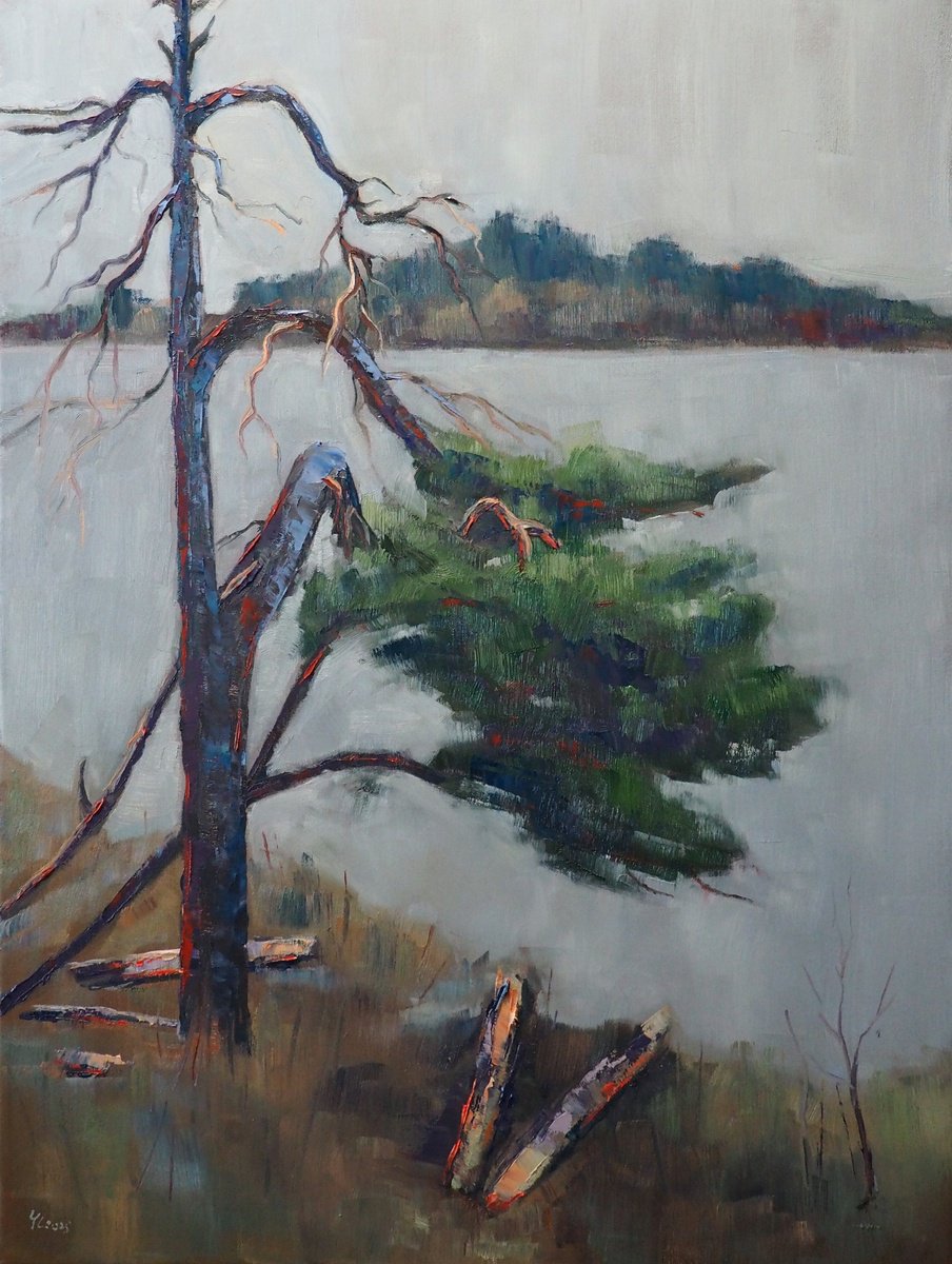 Impressionistic Landscape Oil Painting By Yuanyuan Liu, 24 X 31", Spring Landscape, Original Artwork