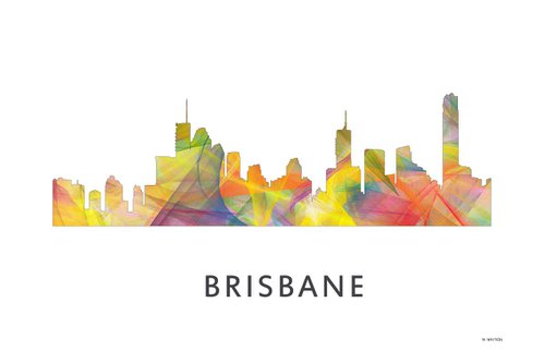 Brisbane Queensland Australia Skyline WB1 by Marlene Watson