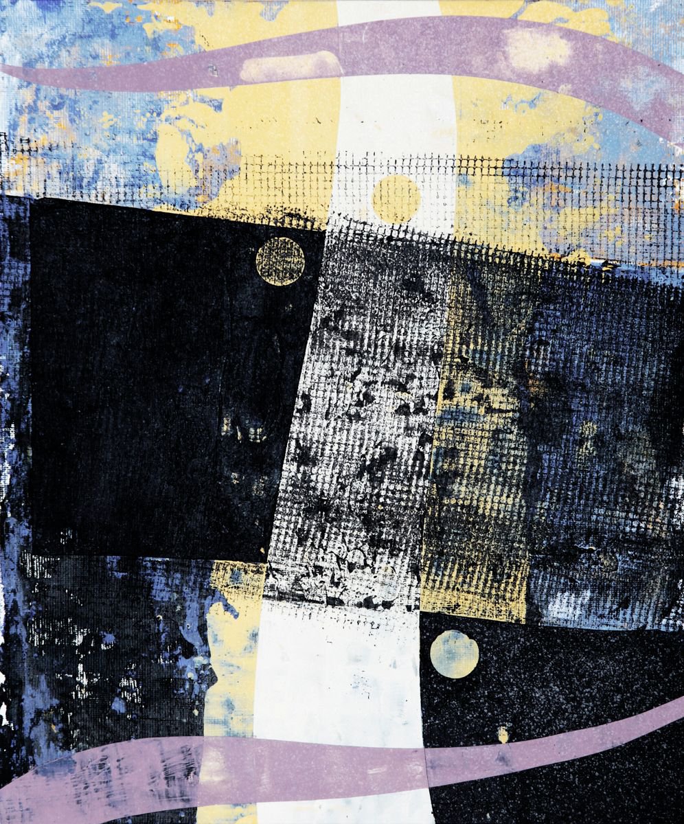 Abstract Acrylic Painting By Petr Strnad, 10 X 12", Territory Ii., Original Artwork