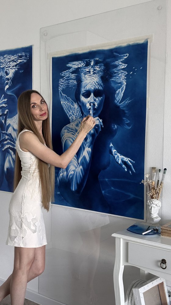 The Mermaid's Enigma – Underwater Blue Nude