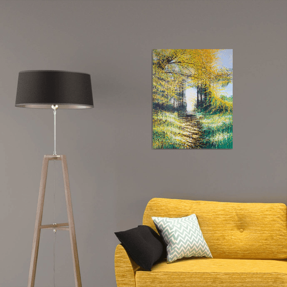 Sunlight Through Autumn Trees