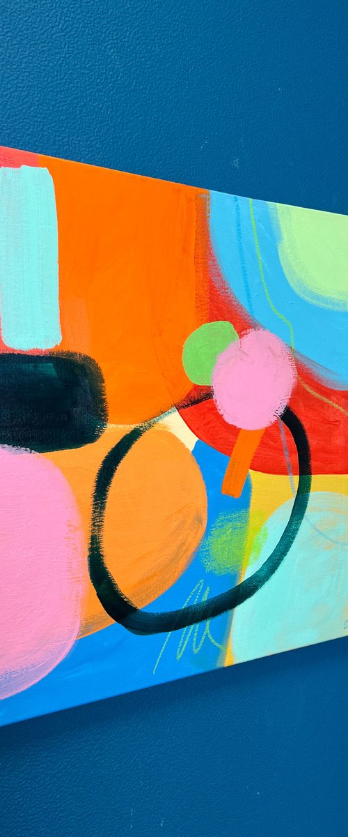 Orange and blue abstract by Sasha Robinson