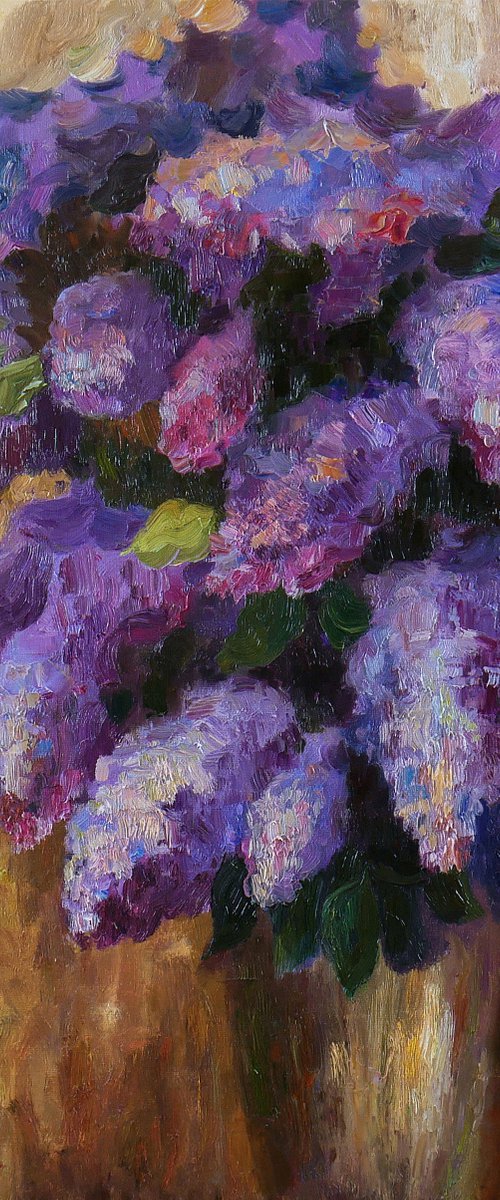 Abstract painting - Lilacs painting #3 by Nikolay Dmitriev