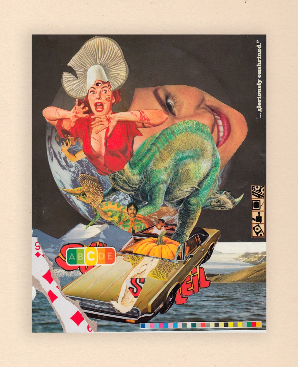 Portrait Collage By Jon Garbet, 10 X 13, Cracks, Original Artwork