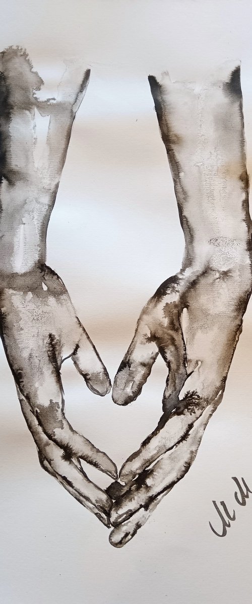 Couple holding hands I by Mateja Marinko