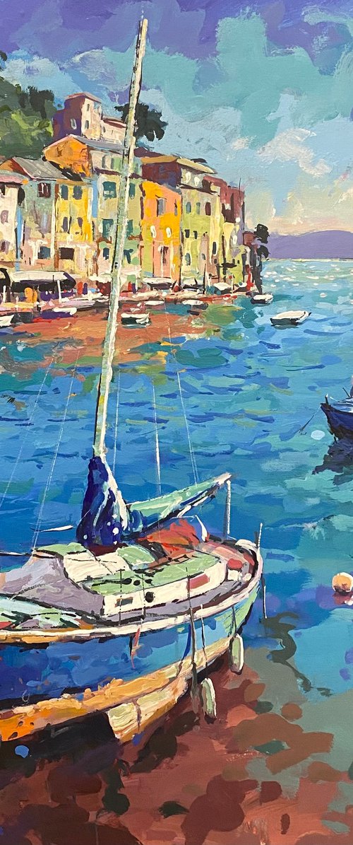 Boats in the Mediterranean by Jos Coufreur