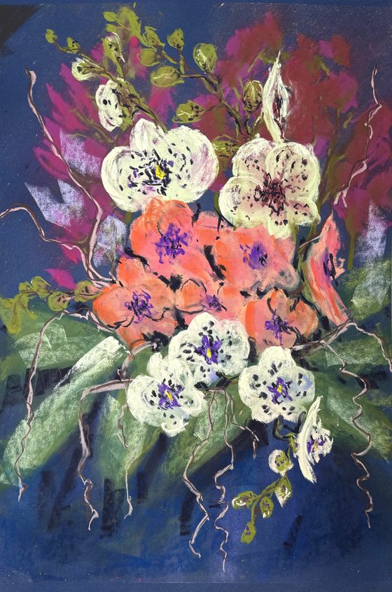 Wild orchids Set of 2 Pastel