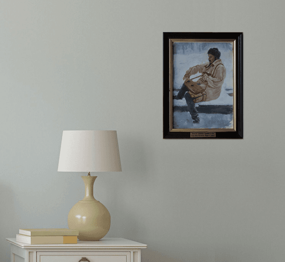 Self-portrait playing the gusli