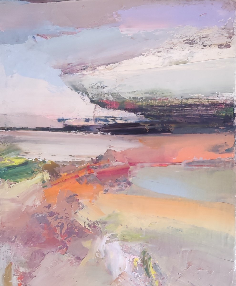 Expressive Abstract Oil Painting By Viktoria Shvoren, 20 X 24", Cyclone, Original Artwork