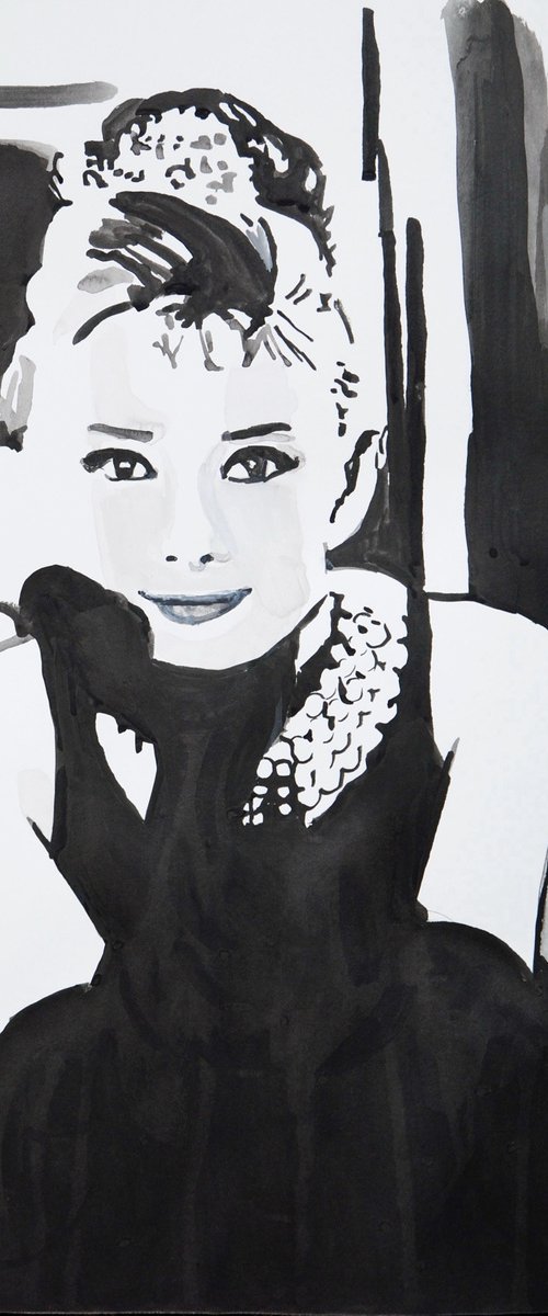 Audrey Hepburn / 50 x 35 cm by Alexandra Djokic
