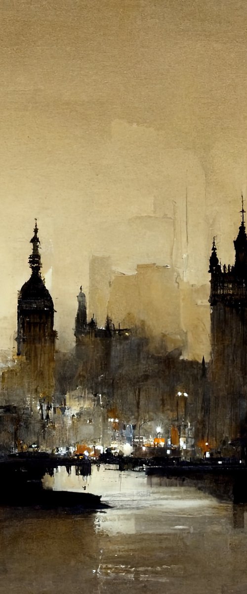 Digital Painting " Abstract London" v4 by Yulia Schuster