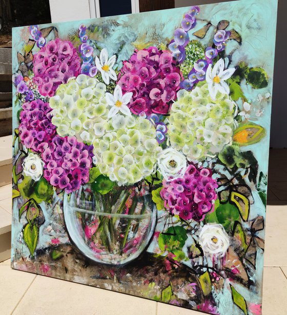 Pink and White Hydrangea