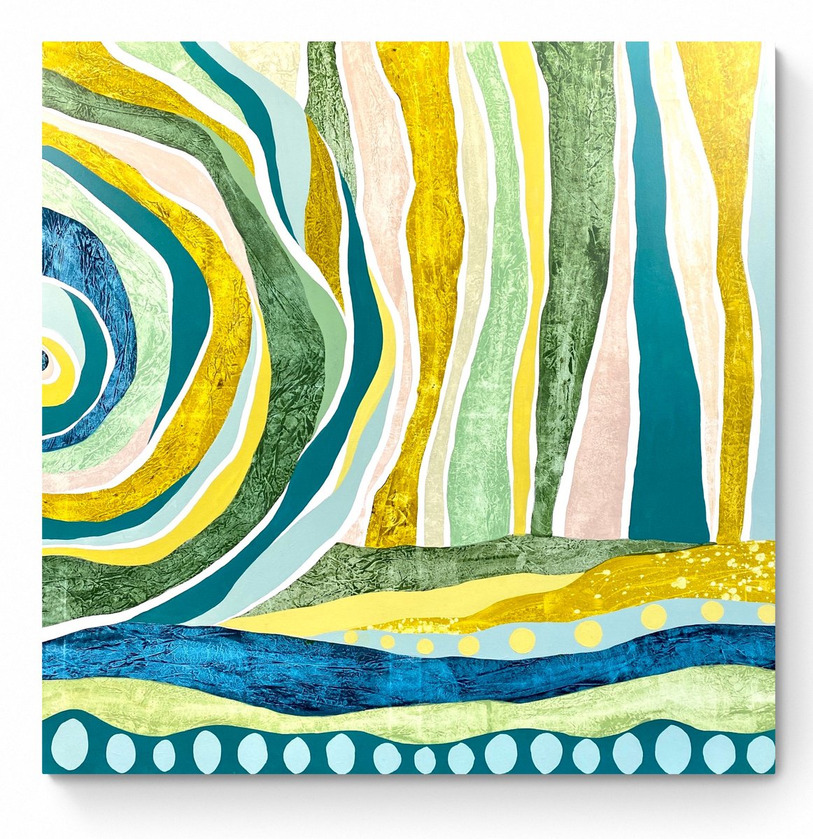 Abstract Acrylic Painting By Cristina Dalla Valentina, 39 X 39, The Morning Dream, Original Artwork