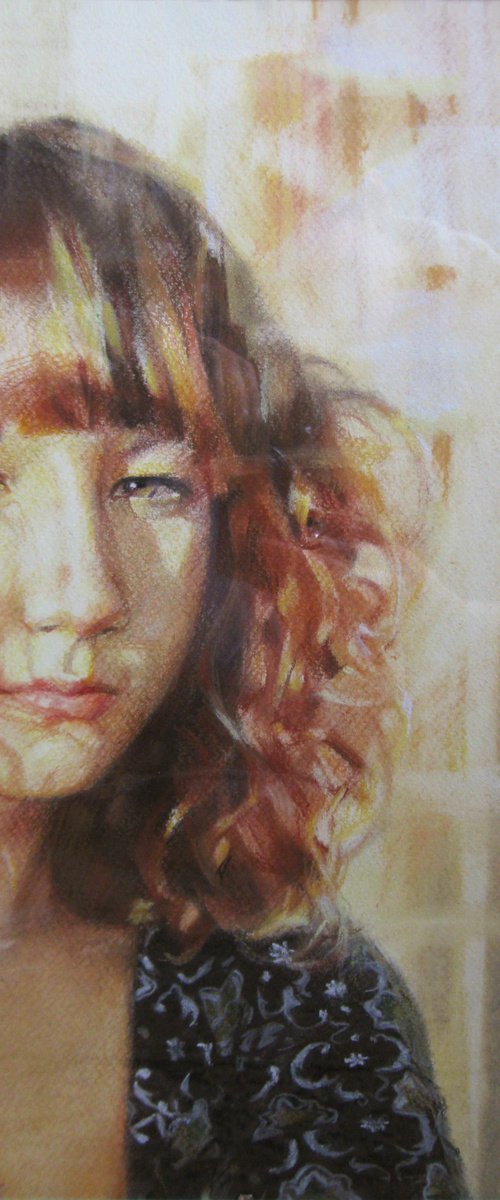 Artistic pastel portrait by Helen Shukina