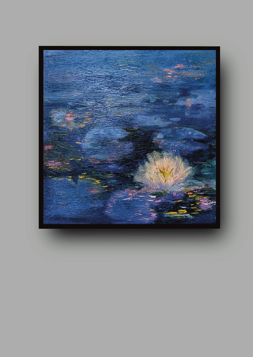 Landscape Water Lilies Oil Nature By Alena Kuschnereit, 24 X 24, Artwork For Sale On Artfinder