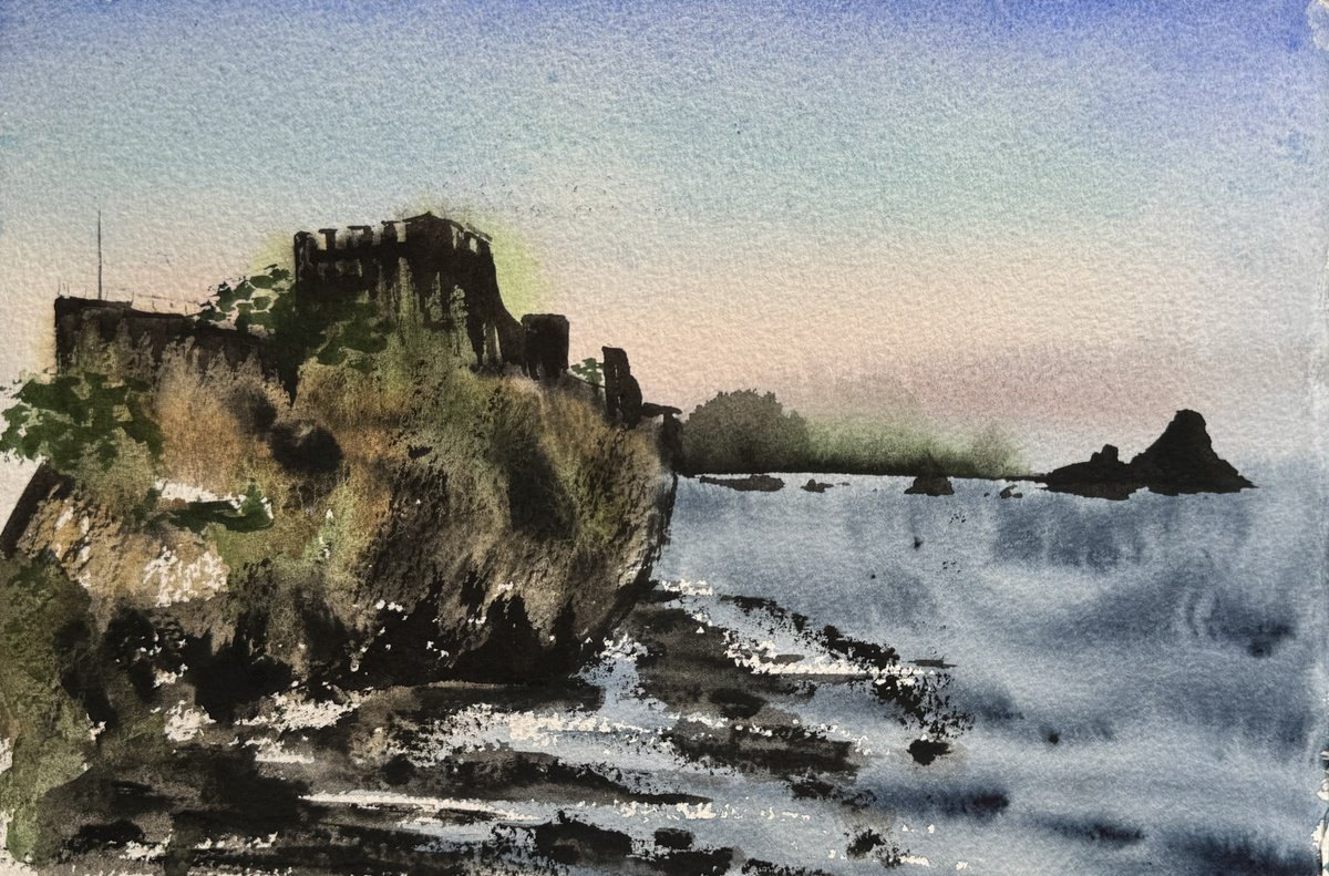 Impressionistic Watercolour , Etude Plan Air Sicily Italy By Yuliia Sharapova, 16 X 12, Artwork For Sale On Artfinder