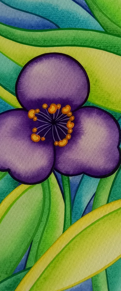 Violet flower by Brenda Szuromi