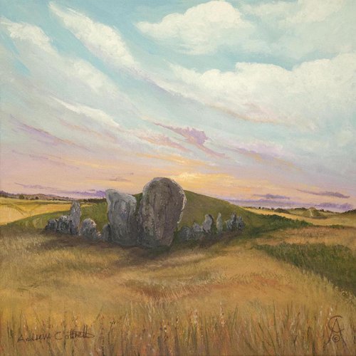 Sunset Over The Long Barrow by Andrew Cottrell