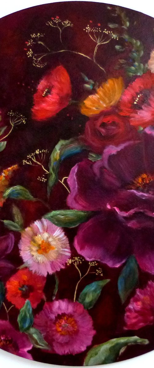 The Velvet Garden. Tondo 50 cm by Loetitia Pillault