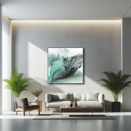 Nature 476 — Abstract Turquoise Surge