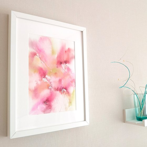 Pink flowers diptych