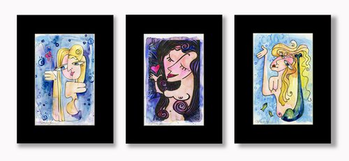 Goddess Collection - Matted Watercolor Paintings by Kathy Morton Stanion by Kathy Morton Stanion