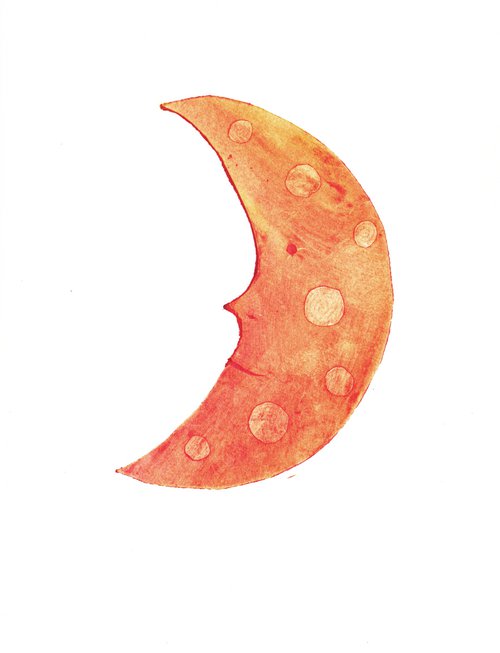 Mr Moon - Orange by Penelope O'Neill