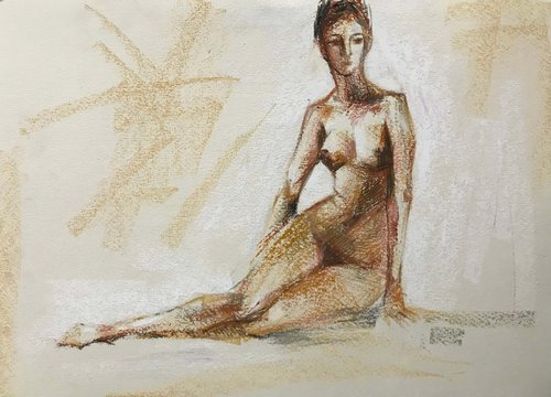 Nude. gift, original drawing, one of a kind. by Galina Poloz