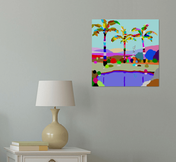 3 Palm3s (pop art, landscape)