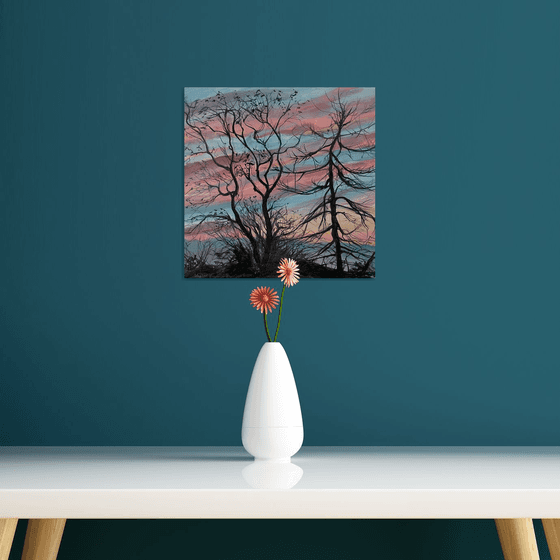 'Winter trees at Sunset'