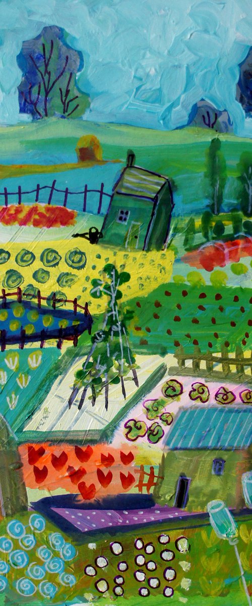 Springtime on the Allotment by Julia  Rigby