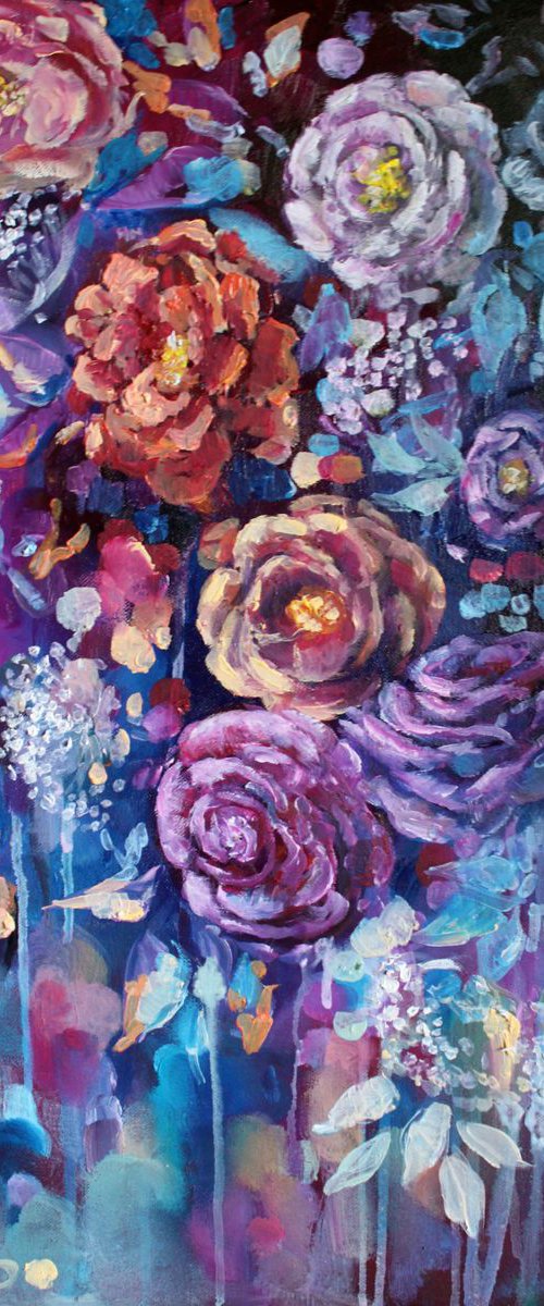 abstract floral painting "Twilight" by Lena Navarro