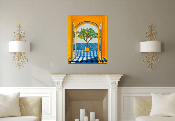 Seascape with lemon tree
