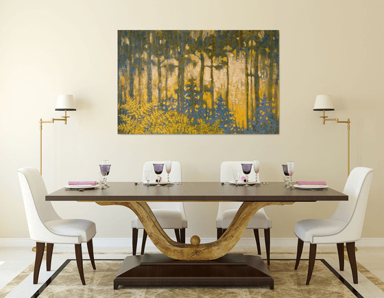 Coniferous forest & gold ferns