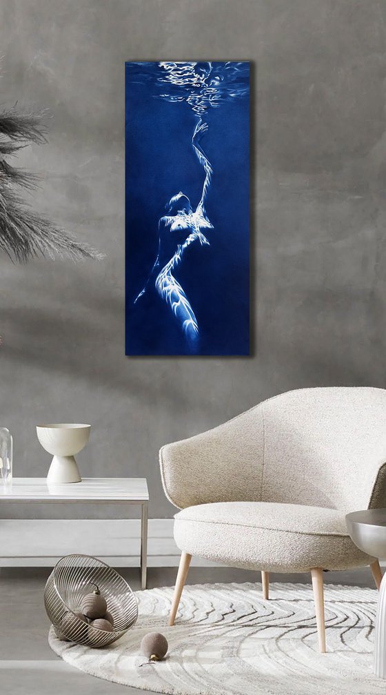 Call of the Siren - Blue Underwater Nude