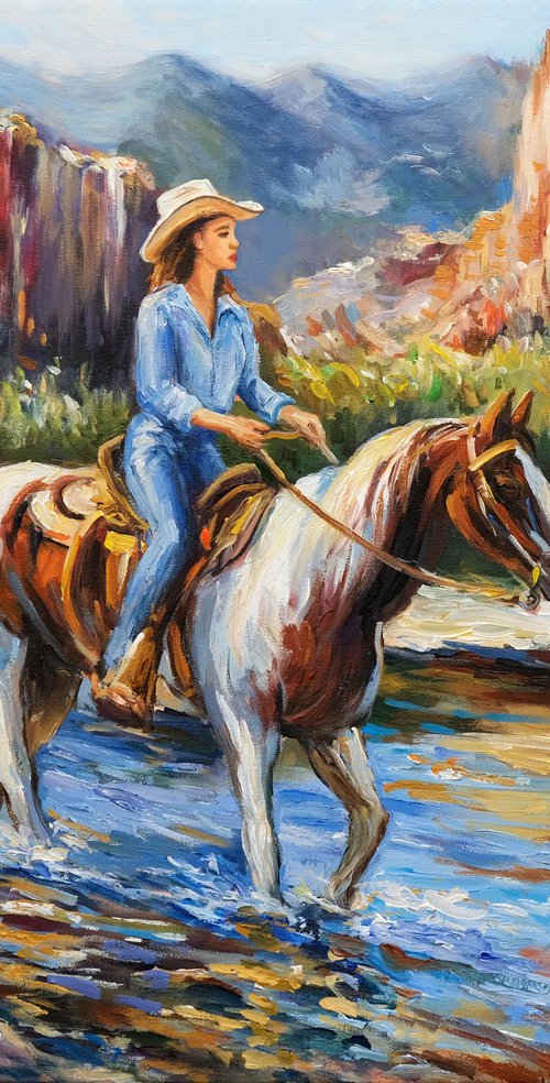 Cowgirl in the Canyon Light by Behshad Arjomandi