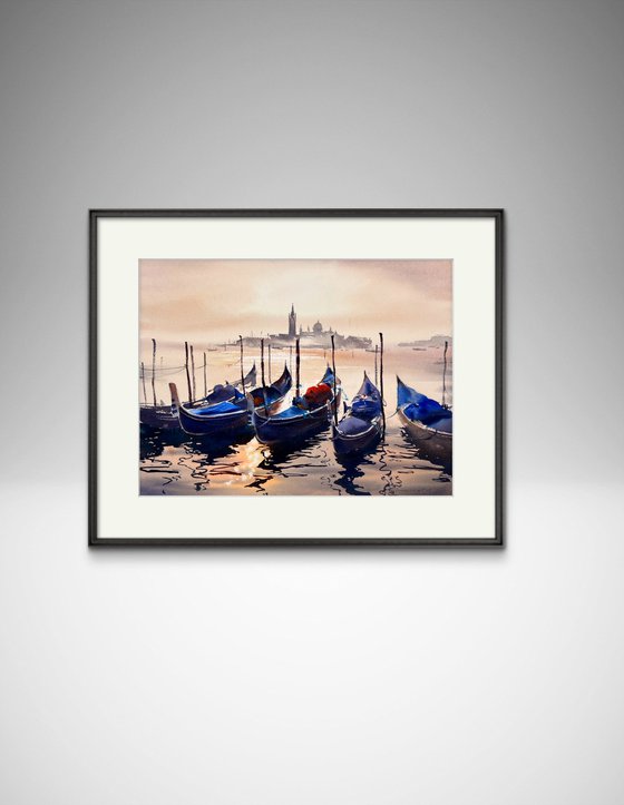 Sun-Kissed Boats of Venice